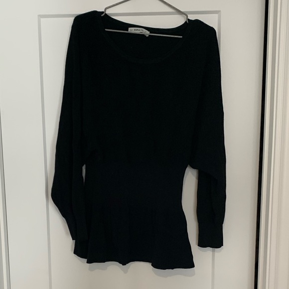 Zara Knit Black Peplum style sweater - Picture 1 of 3